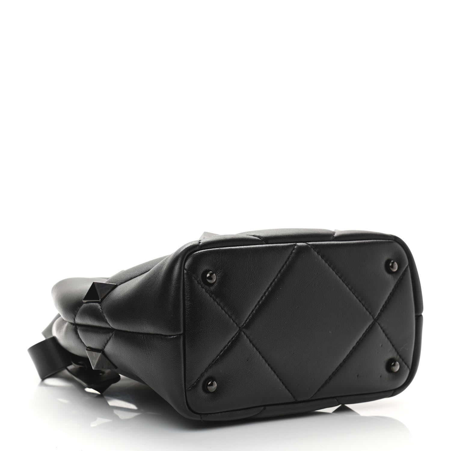 Valentino Garavani Nappa Monochrome Small Roman Stud The Handle Bag Black 4 of 11