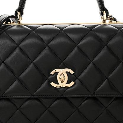 Chanel Lambskin Quilted Medium Trendy CC Flap Dual Handle Bag Black 8 of 12