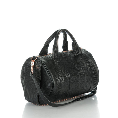 Alexander Wang Pebbled Lambskin Rocco Black Rose Gold Hardware 3 of 8