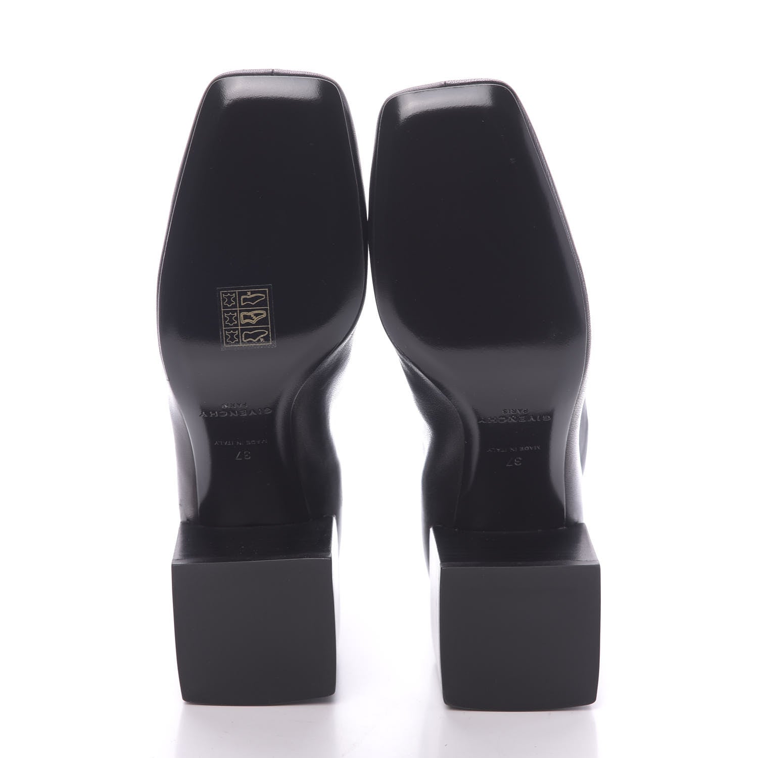 Givenchy Calfskin Snakeskin Embossed ID Scrunch Bootie 37 Black 7 of 10