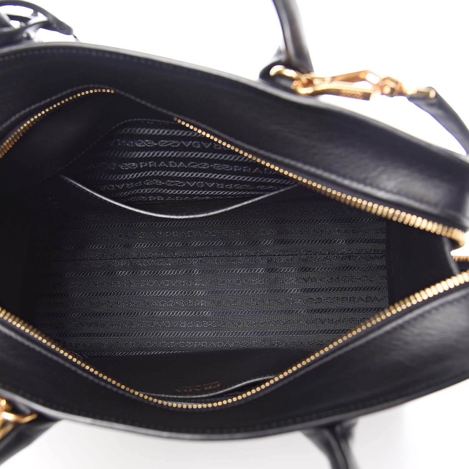 Prada Saffiano City Calfskin Esplanade Tote Black 5 of 10
