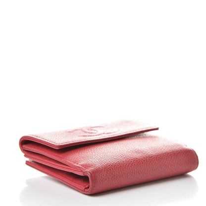 Chanel Caviar Timeless CC Compact French Wallet Dark Pink 4 of 15