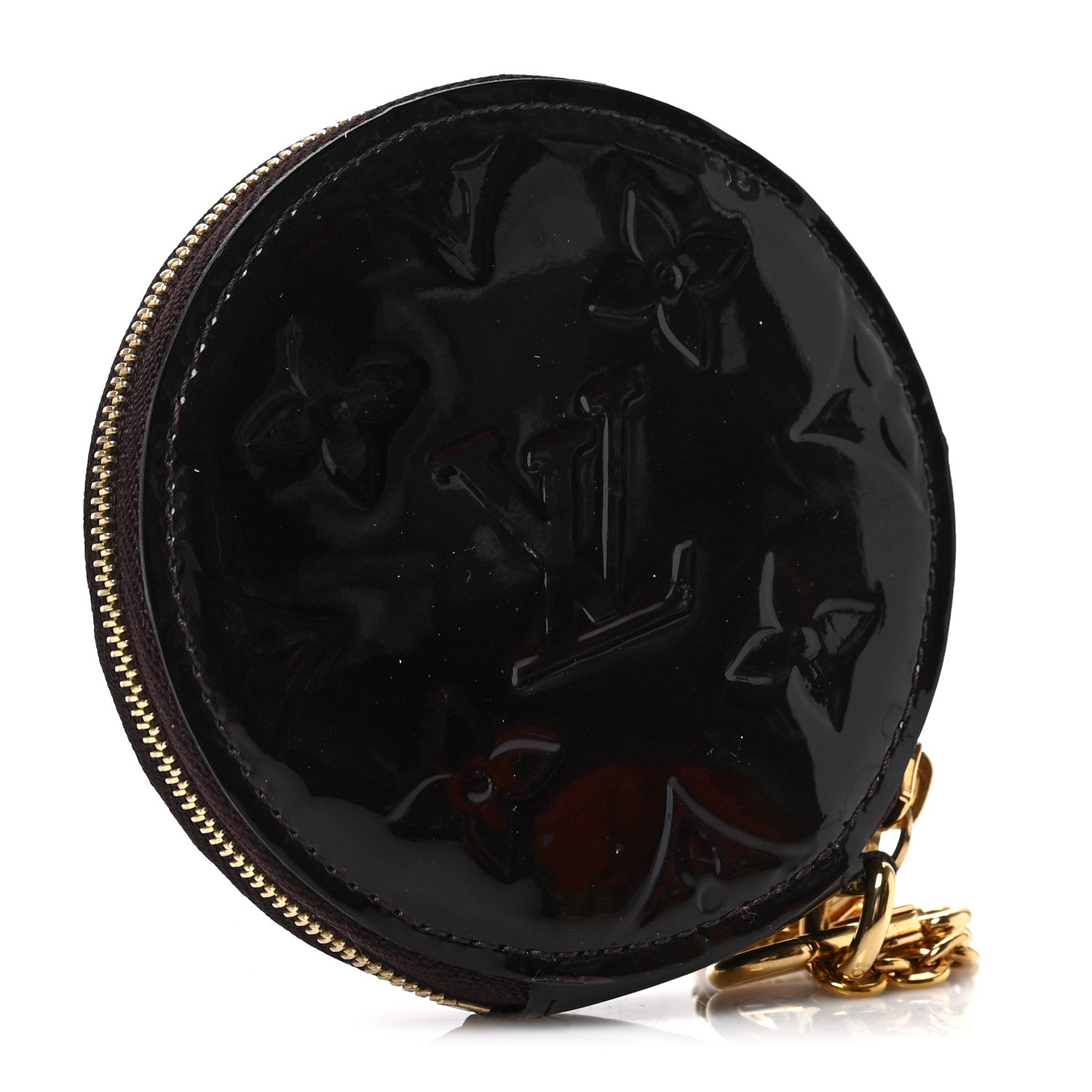 Louis Vuitton Vernis Flower Round Coin Purse Amarante 3 of 6