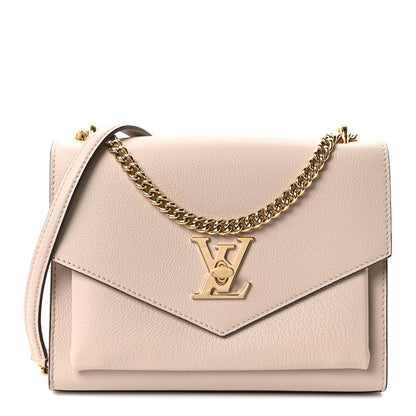 Louis Vuitton Soft Calfskin Mylockme Chain Bag BB Greige 1 of 8