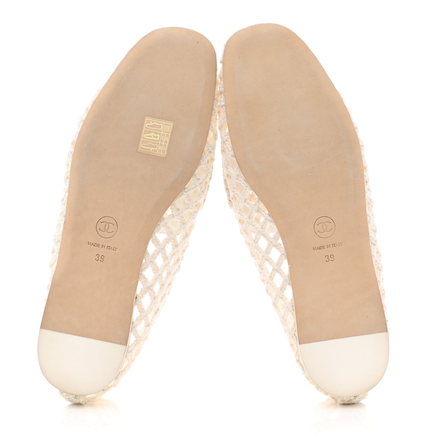 Raffia Braided CC Mocassin Loafers 39 White