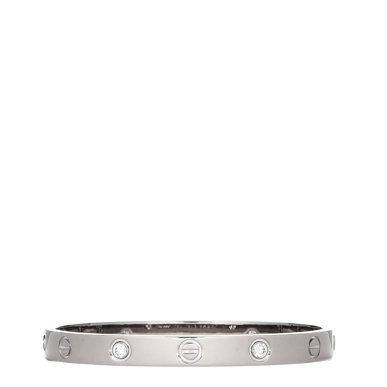 Cartier 18K White Gold 4 Diamond LOVE Bracelet 16 3 of 4