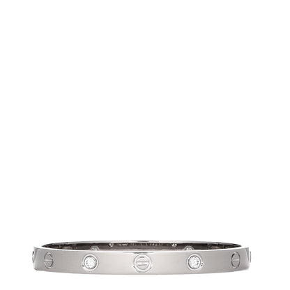 Cartier 18K White Gold 4 Diamond LOVE Bracelet 16 3 of 4