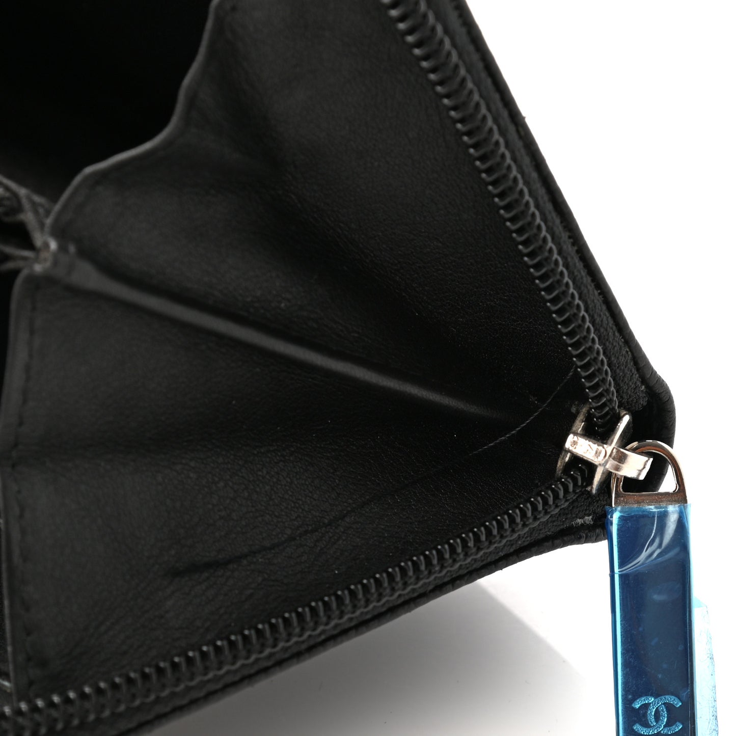 Caviar Large Timeless CC Zip Around Wallet Black