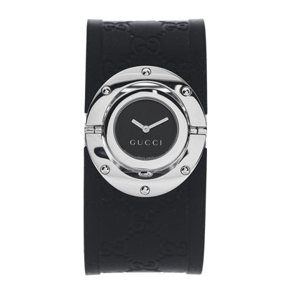 Gucci Stainless Steel Rubber 33mm Twirl Quartz Watch Black 1 of 5