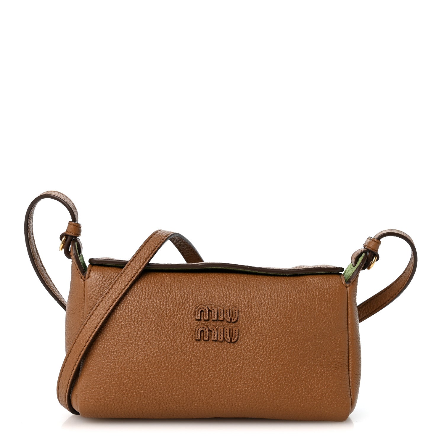 Miu Miu Vitello Phenix Contenitori Shoulder Bag Caramel Larice 1 of 9