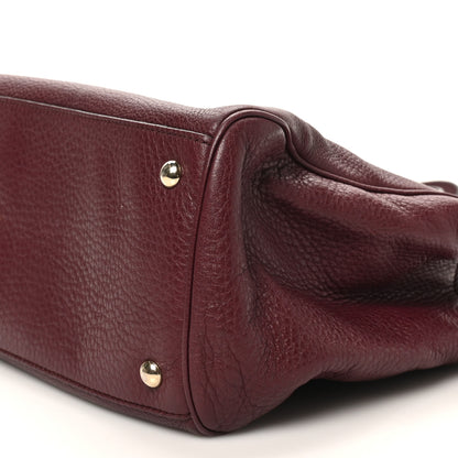 Gucci Pebbled Calfskin Medium Bamboo Shopper Tote Burgundy 11 of 11
