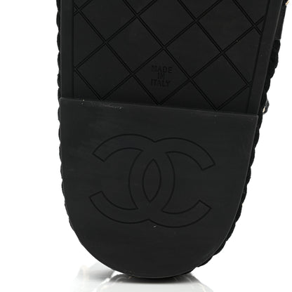 Chanel Lambskin Cord Chain CC Sandals 38 Black 6 of 9