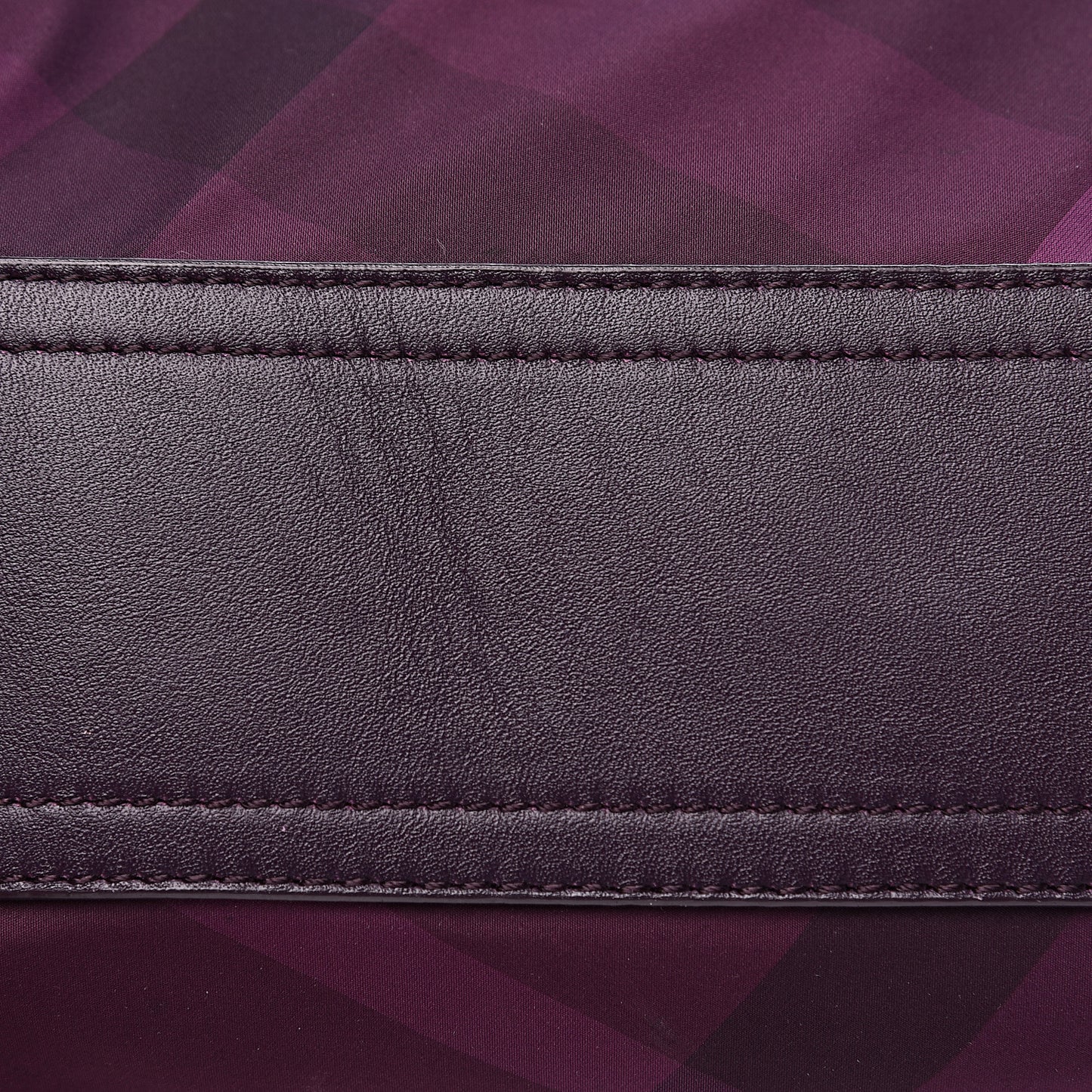 Nylon Check Small Buckleigh Packable Tote Purple