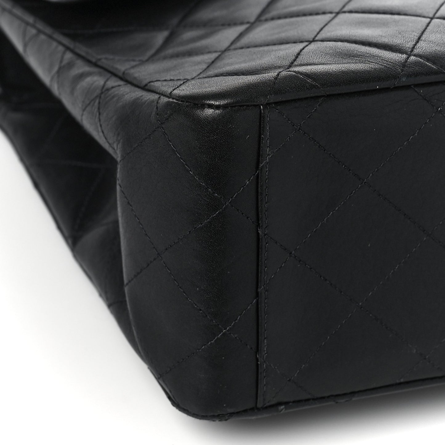 Lambskin Quilted XL Jumbo Single Flap Black
