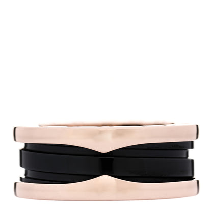Bulgari 18K Rose Gold Black Ceramic B.Zero1 Two-Band Ring 51 5.75 1 of 4