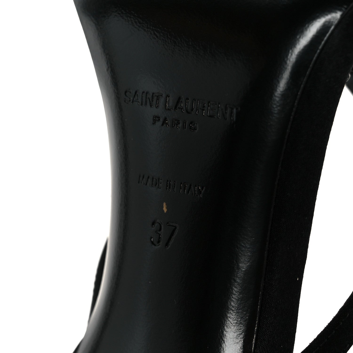 Saint Laurent Crepe Satin Crystal Nadja 105 Ankle Strap Sandals 37 Black 8 of 9