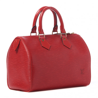 Louis Vuitton Epi Speedy 25 Castillan Red 2 of 9
