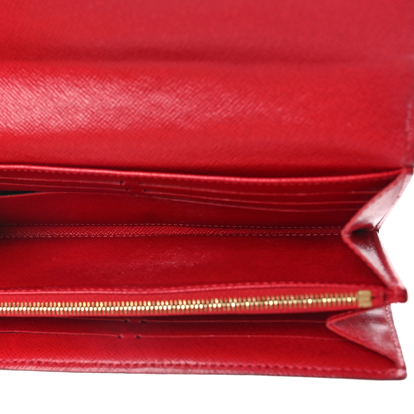 Damier Ebene Studded Sarah Wallet NM Cherry