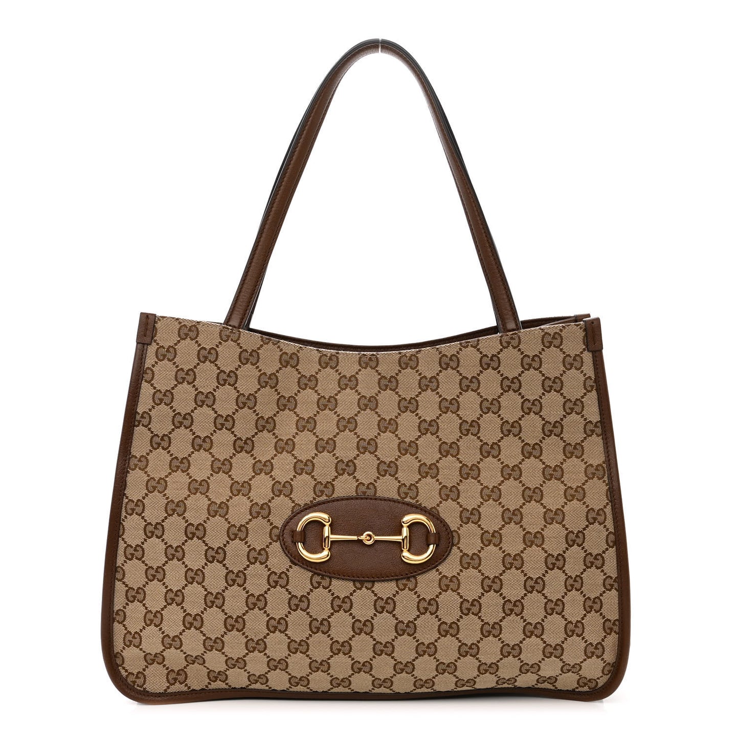 Monogram Horsebit 1955 Tote Bag Beige Brown Sugar