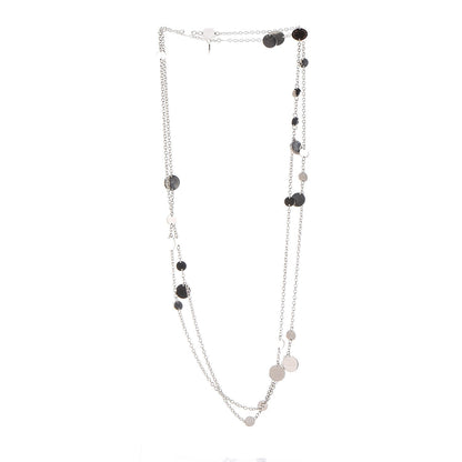 Hermes Sterling Silver 18K Rose Gold Confettis Long Necklace 4 of 7
