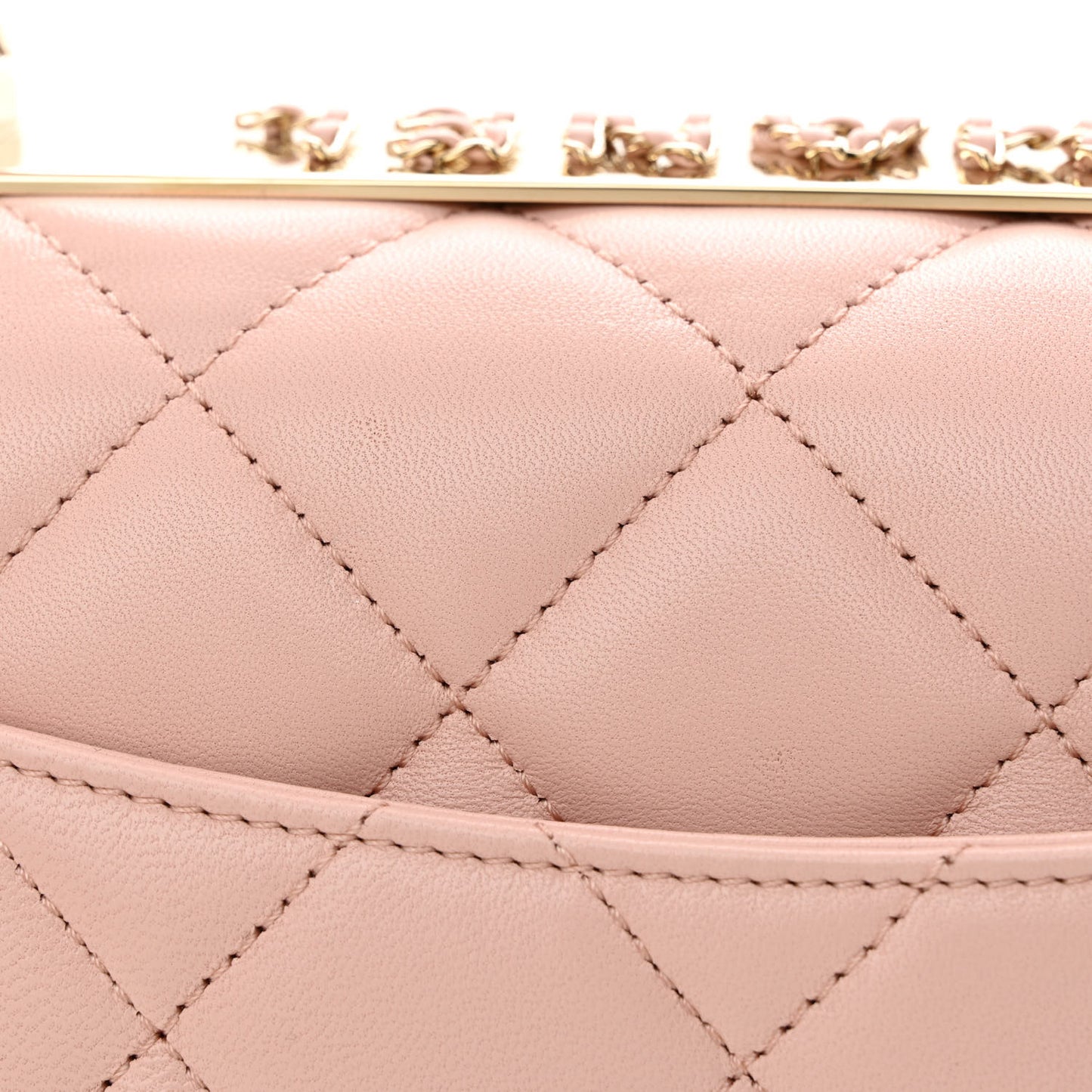 Lambskin Quilted Small Trendy Chain CC Flap Dual Handle Bag Light Pink