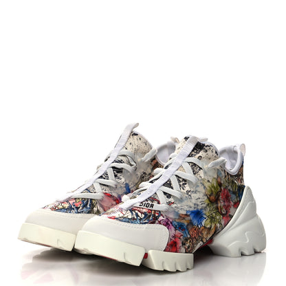 Christian Dior Neoprene Rubber Champetre Print Womens D-Connect Sneakers 37 White Multicolor 3 of 9