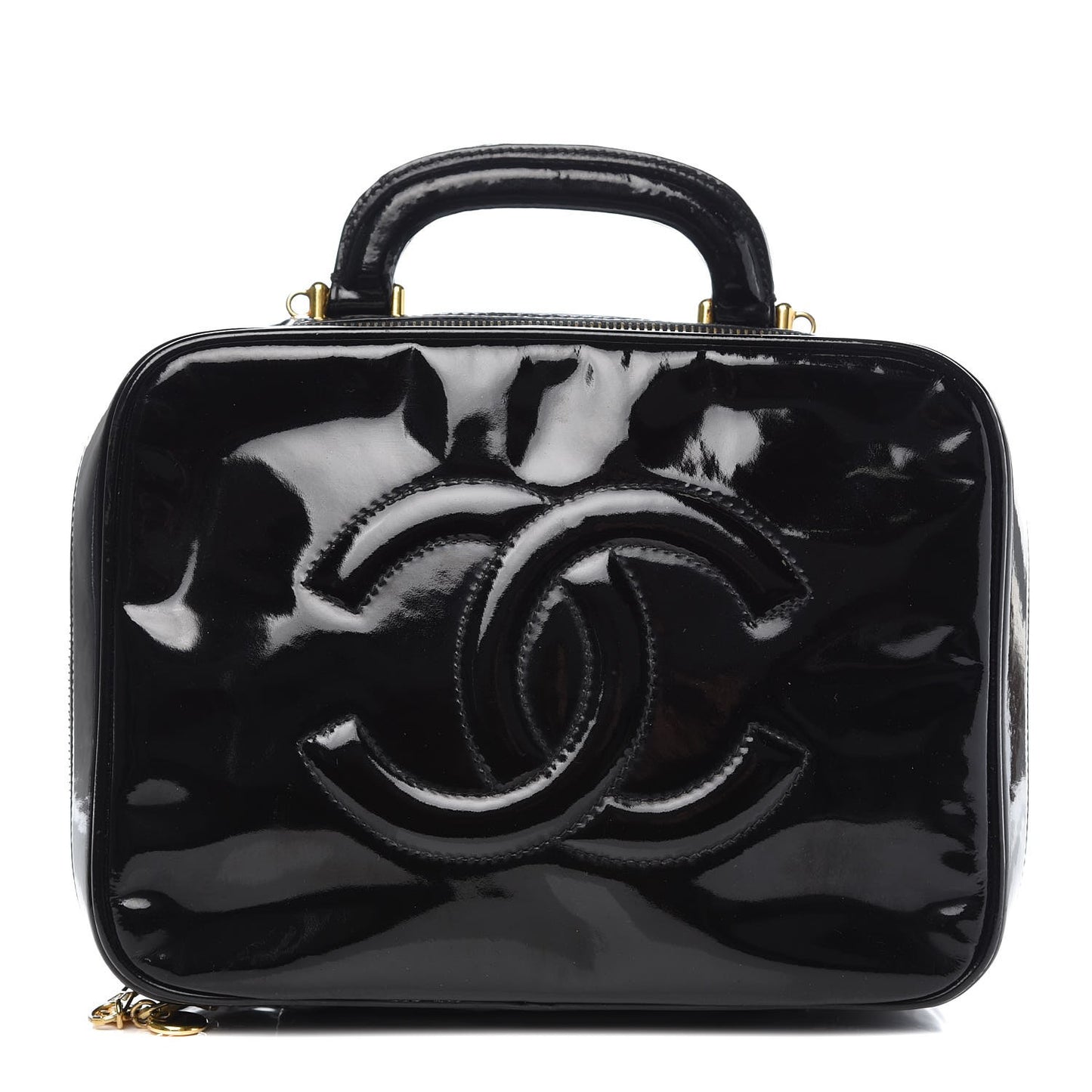 Patent CC Vanity Cosmetic Case Black