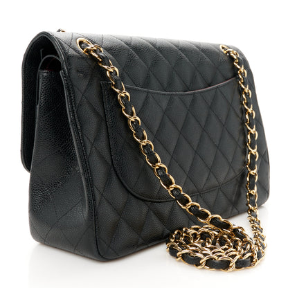 Chanel Caviar Quilted Jumbo Double Flap Black 3 of 11