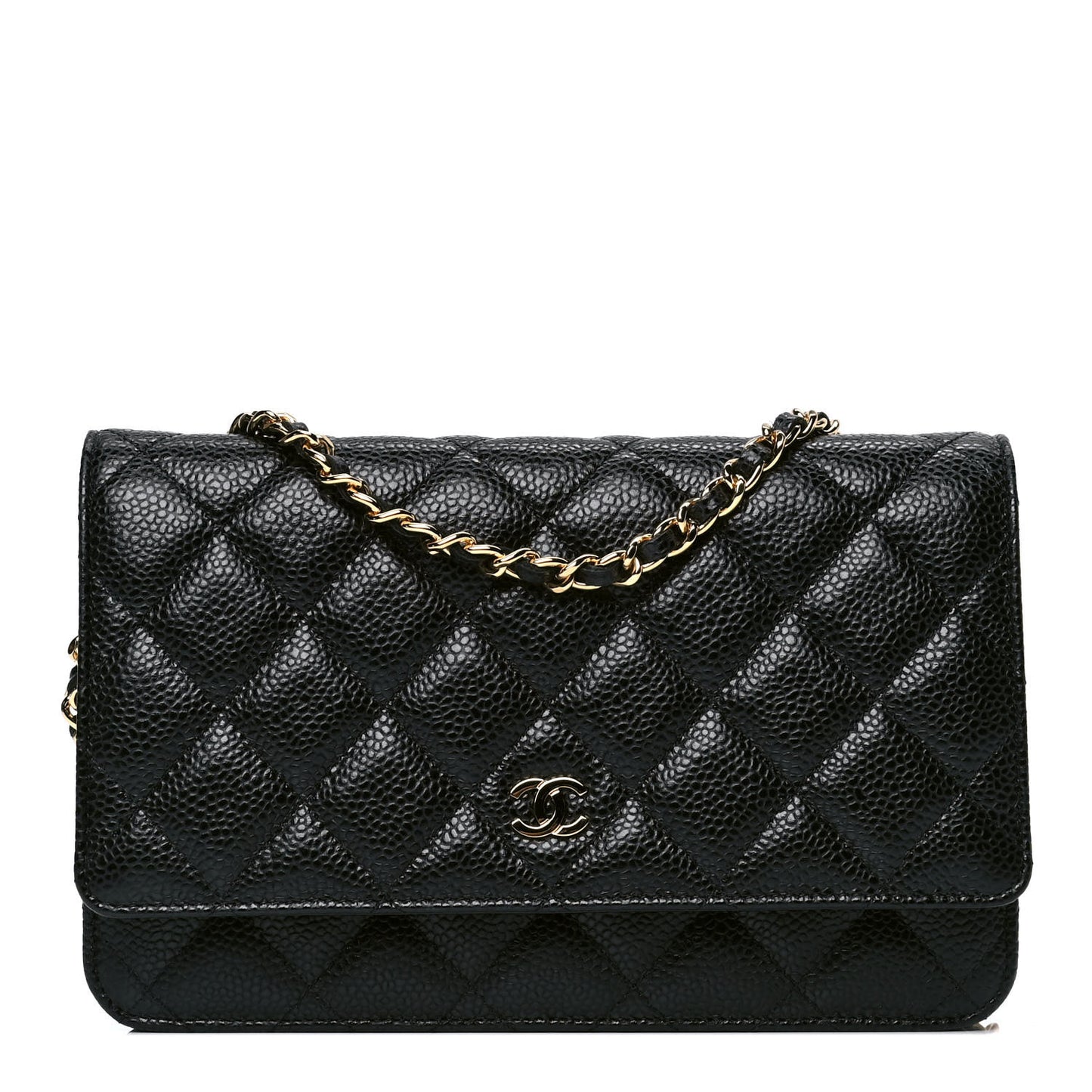 Caviar Quilted Wallet On Chain WOC Black