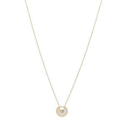 Cartier 18K Yellow Gold Diamond Mother of Pearl XS Amulette de Cartier Pendant Necklace 1 of 5