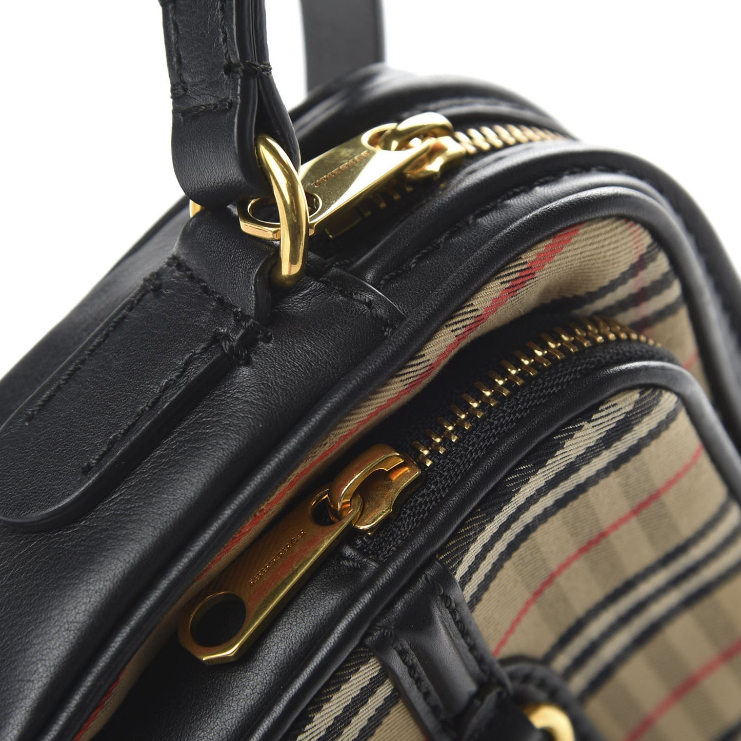 1983 Knight Check Smooth Calfskin Link Camera Bag Black