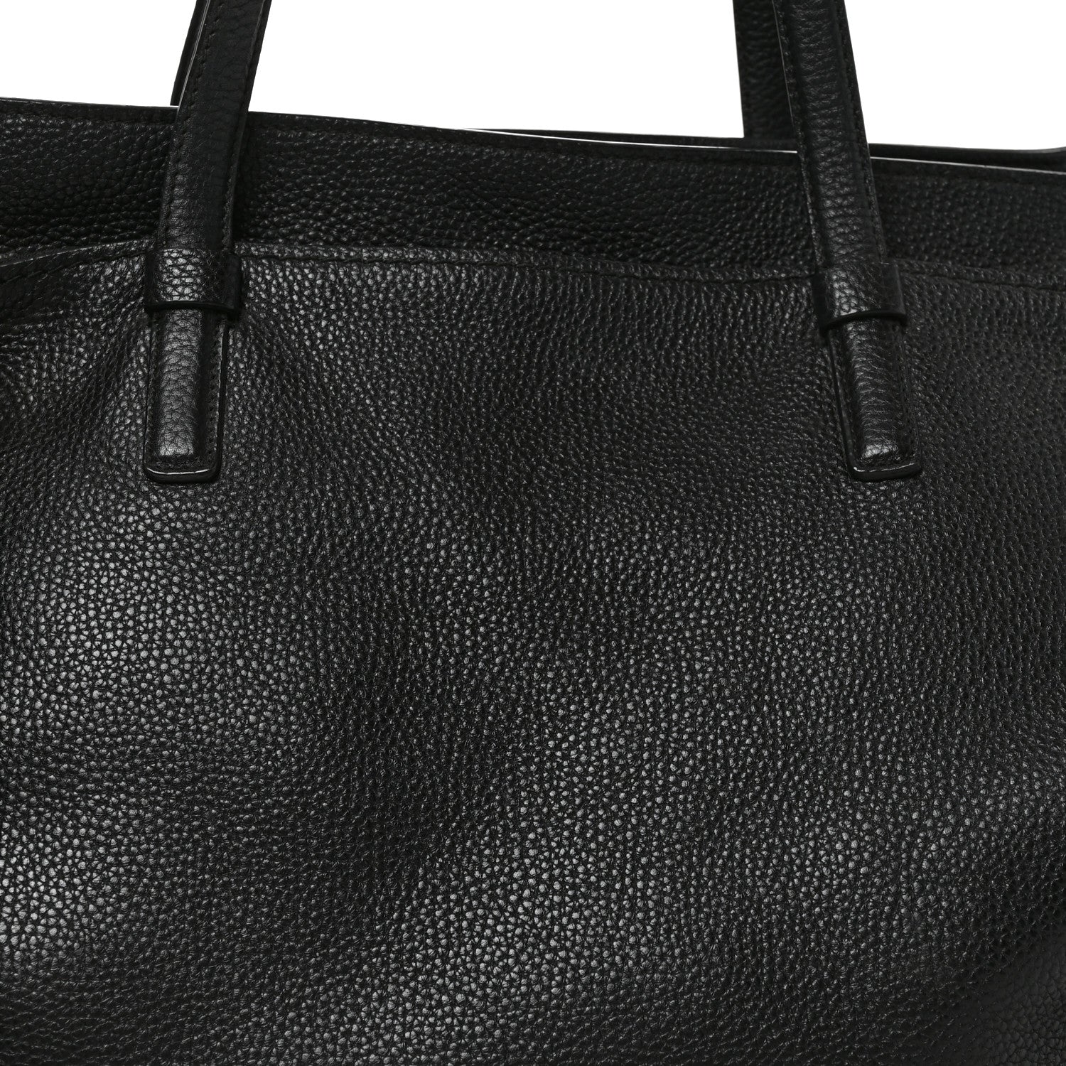 Salvatore Ferragamo Hammered Calfskin Double Handle Medium Amy Tote Black 7 of 9