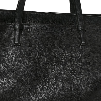 Salvatore Ferragamo Hammered Calfskin Double Handle Medium Amy Tote Black 7 of 9
