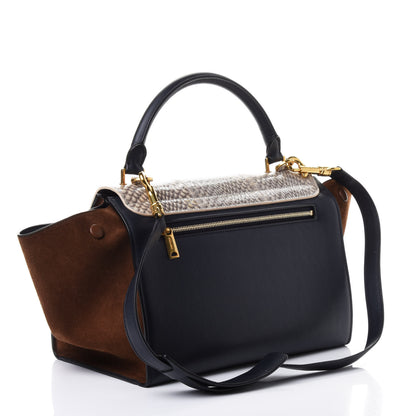 Celine Cobra Calfskin Suede Small Tri-Color Trapeze Natural 2 of 4