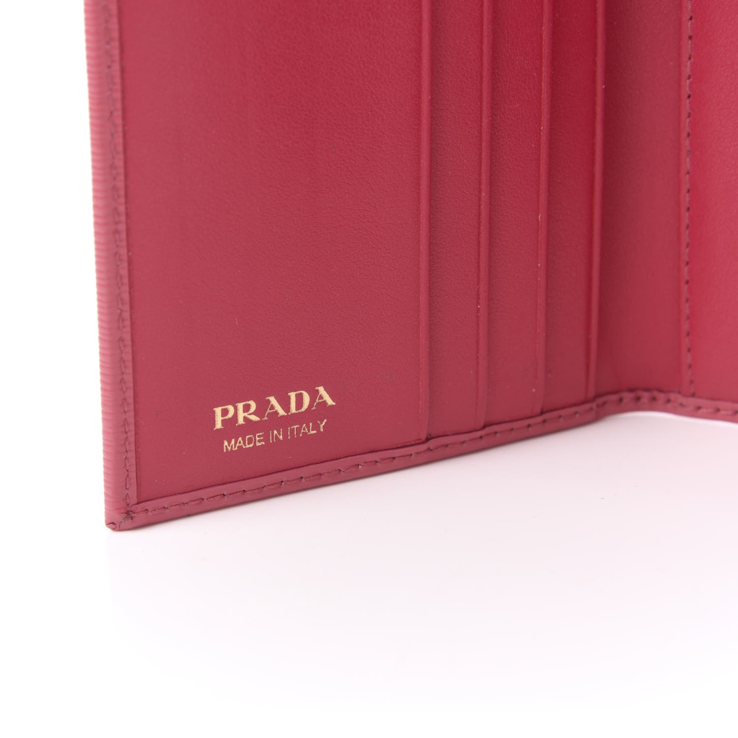 Prada Vitello Move Tri-Fold Compact Wallet Peonia 8 of 8