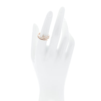 Cartier 18K Pink Gold Diamond Double Juste Un Clou Paved Ring 55 7.25 2 of 5