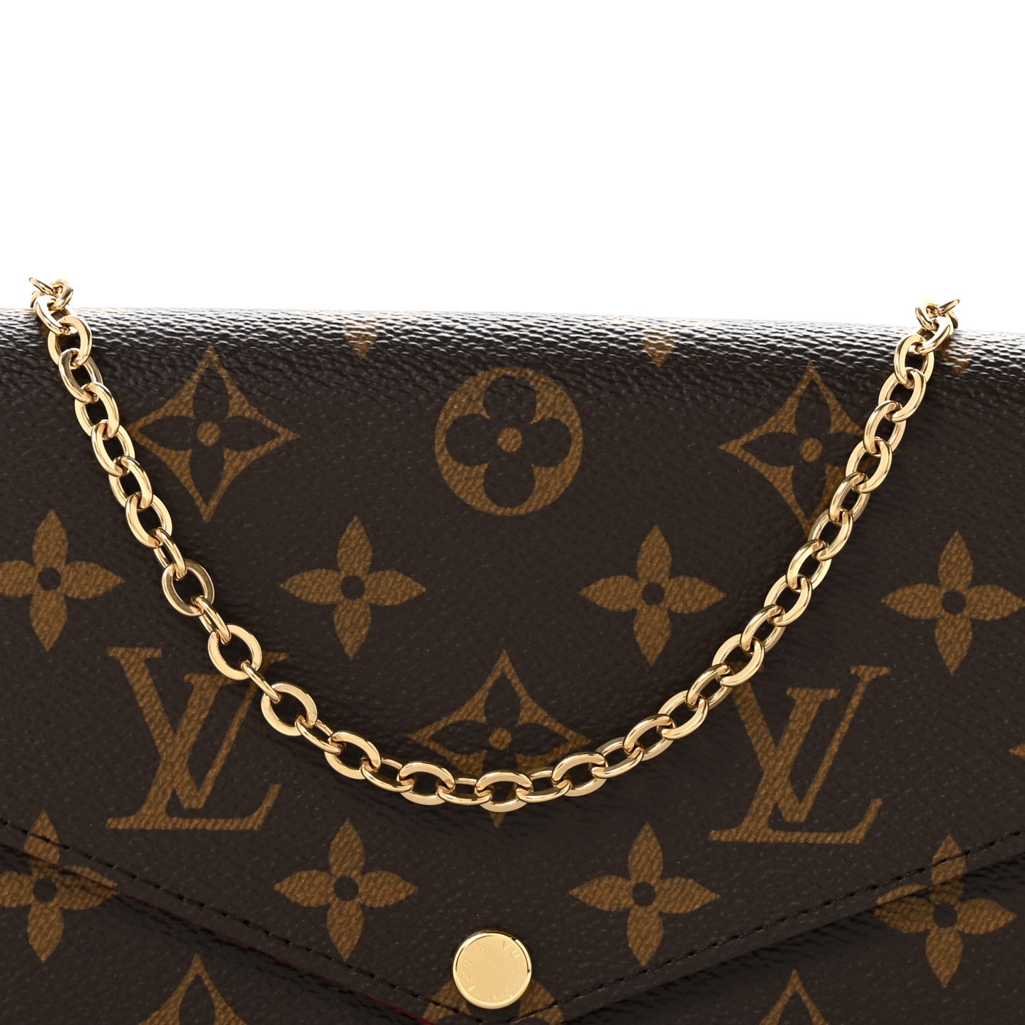 Monogram Pochette Felicie Chain Wallet Fuchsia Fuchsia