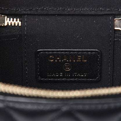 Chanel Lambskin Quilted Trendy Mini Vanity Case With Chain Black 5 of 9