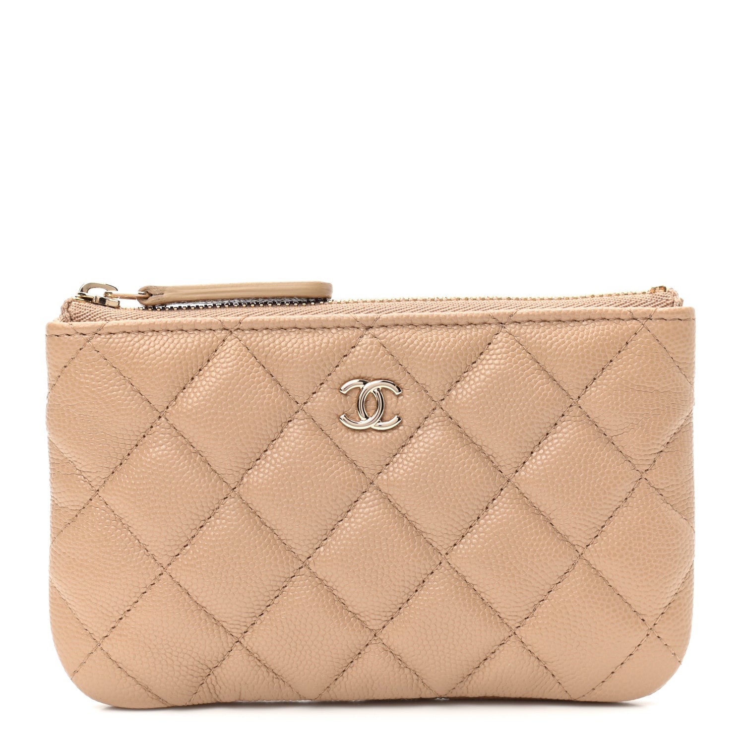 Chanel Caviar Quilted Small Cosmetic Case Beige 1 of 7