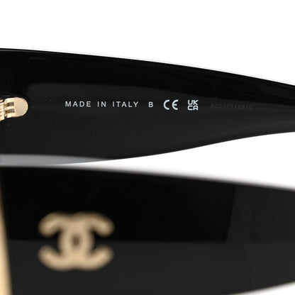 Chanel Acetate Rectangle Sunglasses 5435 Black 5 of 8