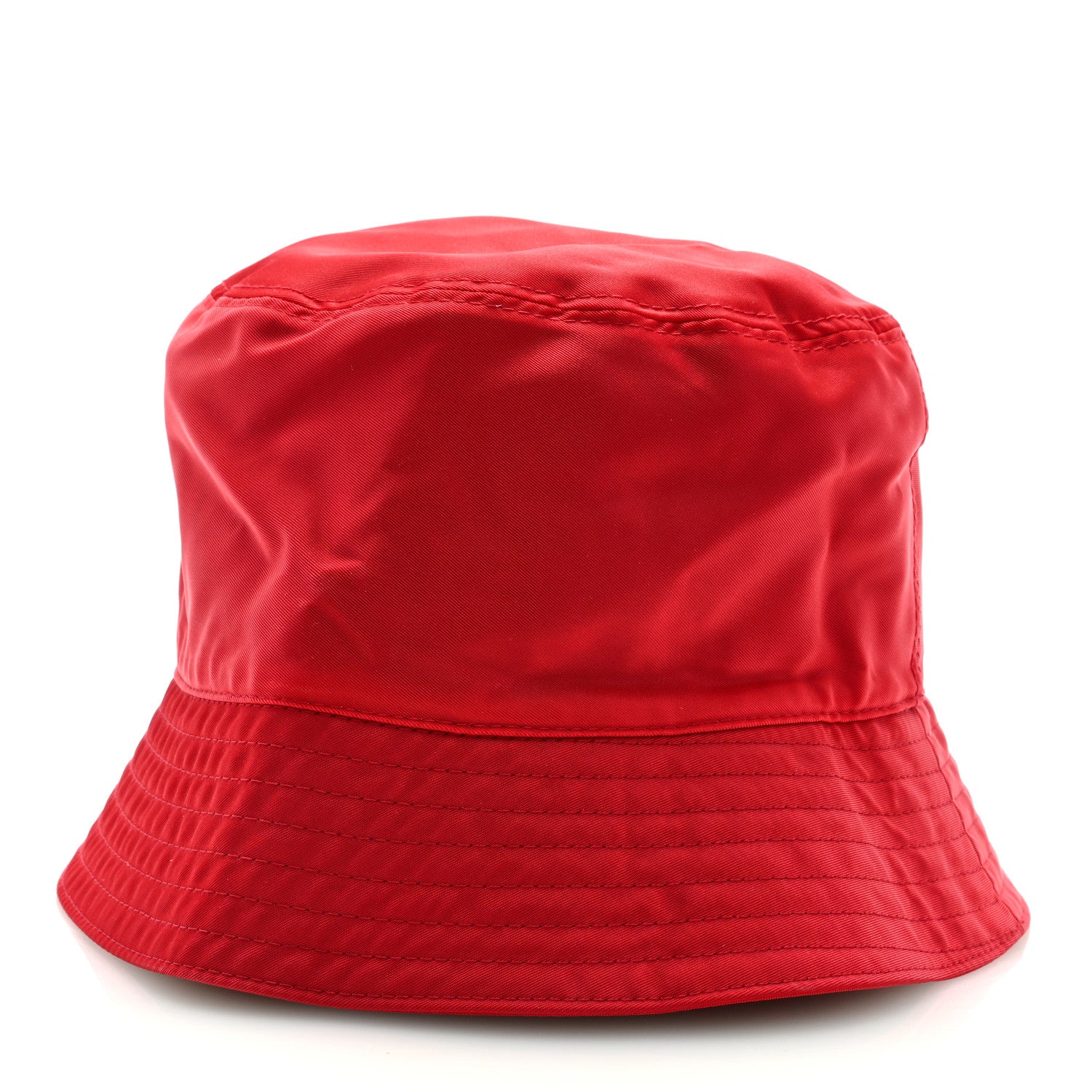 Prada Re-Nylon Metal Triangle Logo Womens Bucket Hat S Rosso 3 of 7