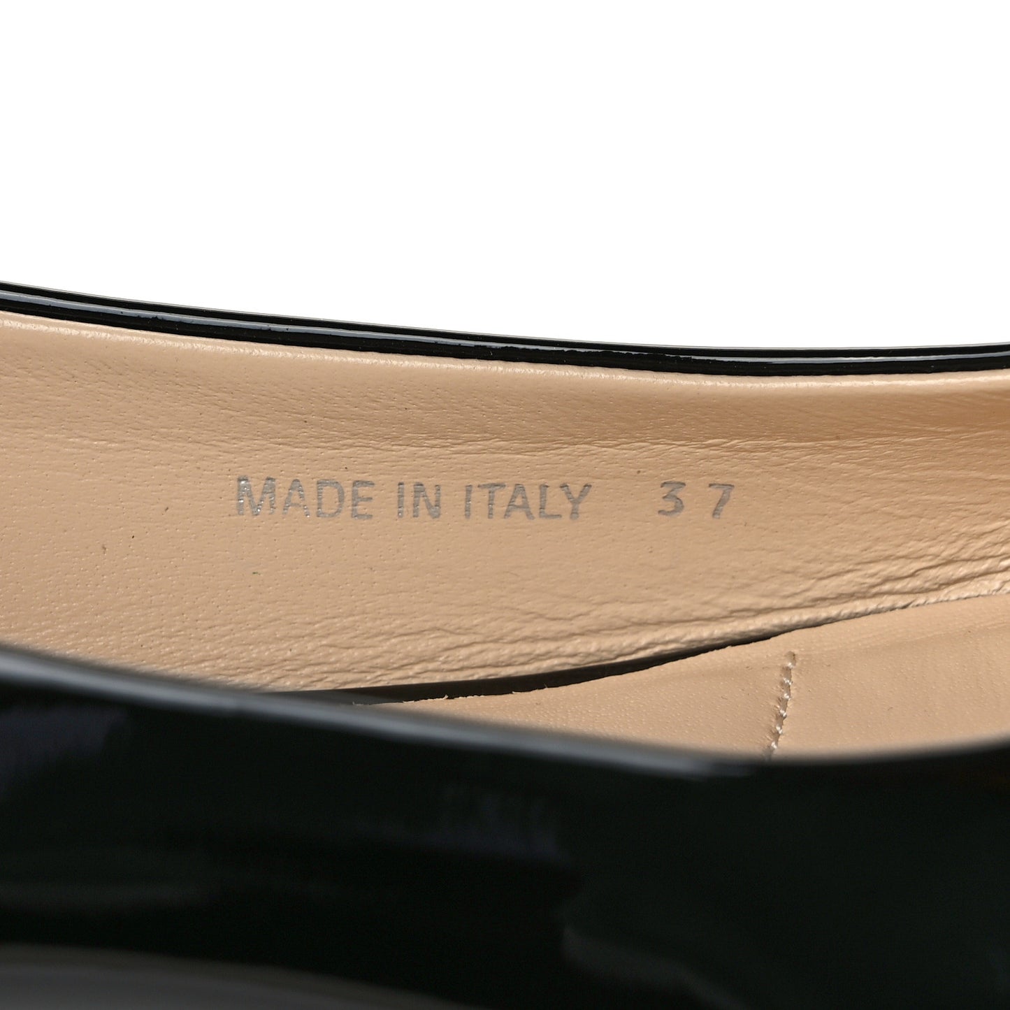Patent Triangle Ballerina Flats 39.5 Black 37 Black
