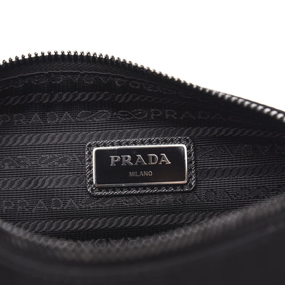 Prada Tessuto Nylon Saffiano Pocket Zippered Shoulder Bag Black 6 of 9
