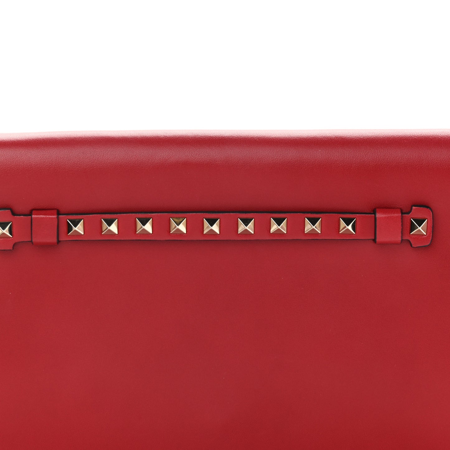 Nappa Rockstud Wristlet Clutch Rosso Valentino