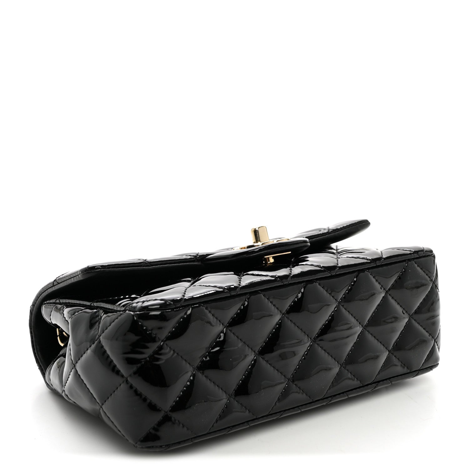 Chanel Patent Calfskin Quilted Mini Rectangular Flap Black 4 of 10