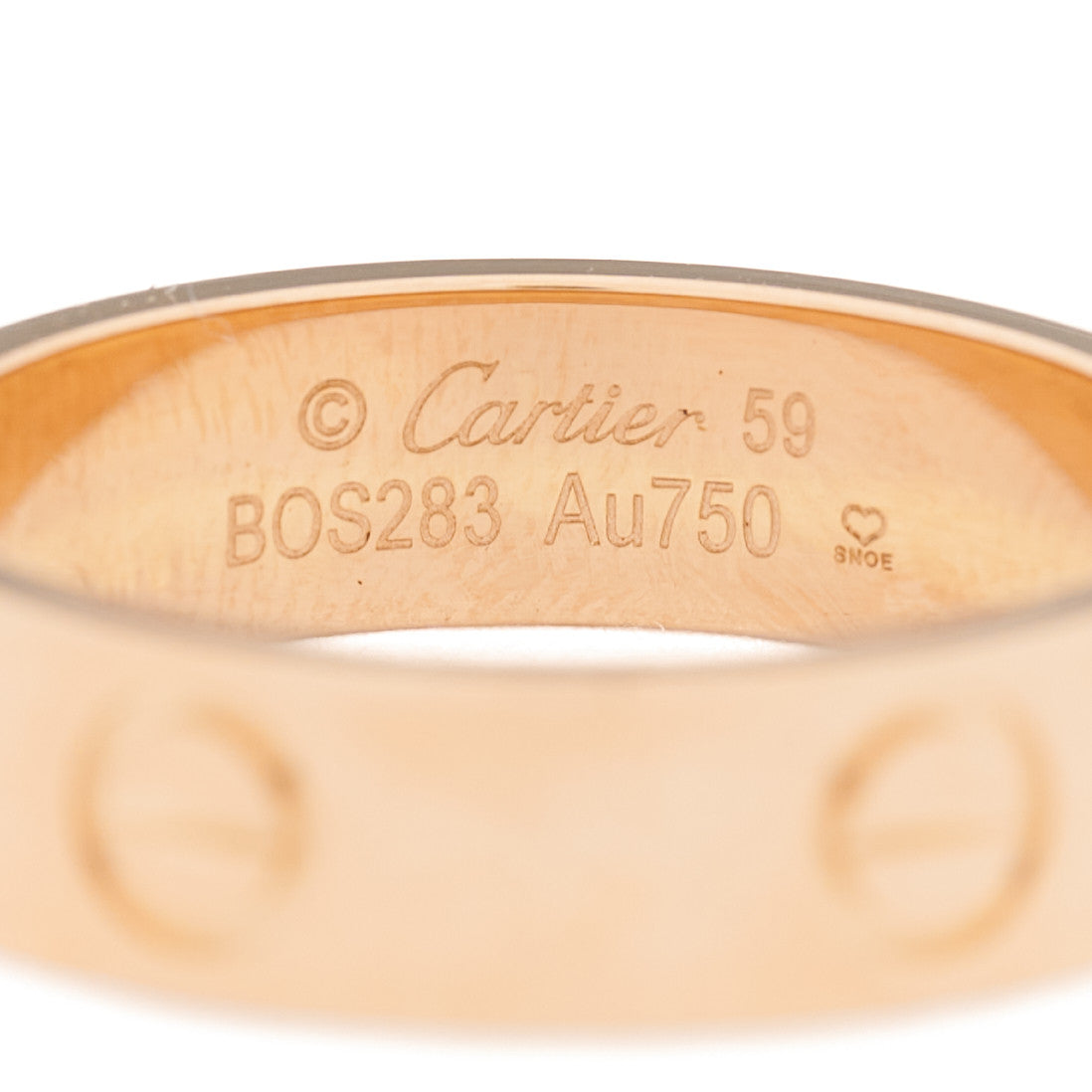 18K Pink Gold 5.5mm LOVE Ring 59 8.75
