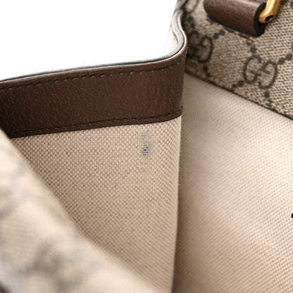 Gucci GG Supreme Monogram Web Small Neo Vintage Double Flap Messenger Bag Beige New Acero 11 of 12