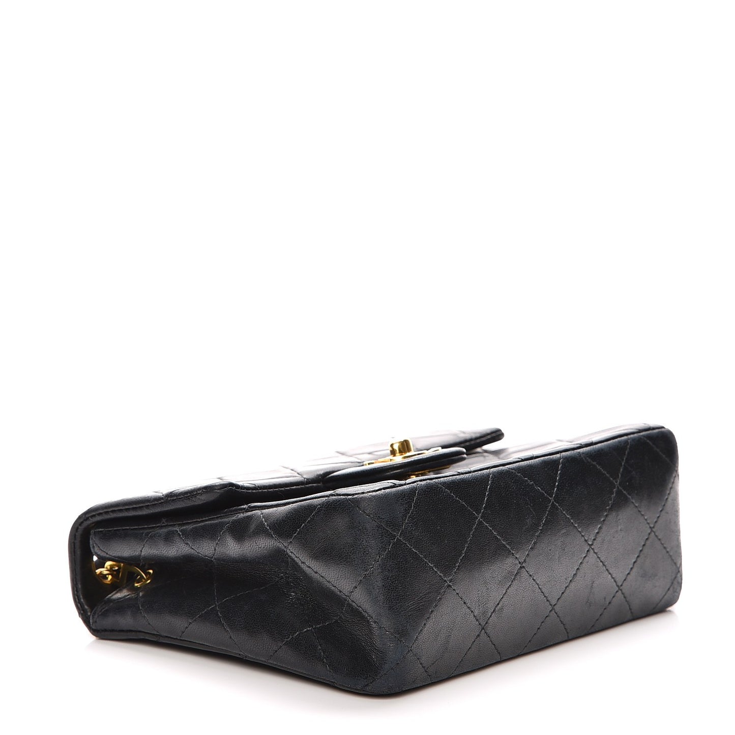 Lambskin Quilted Mini Square Flap Black
