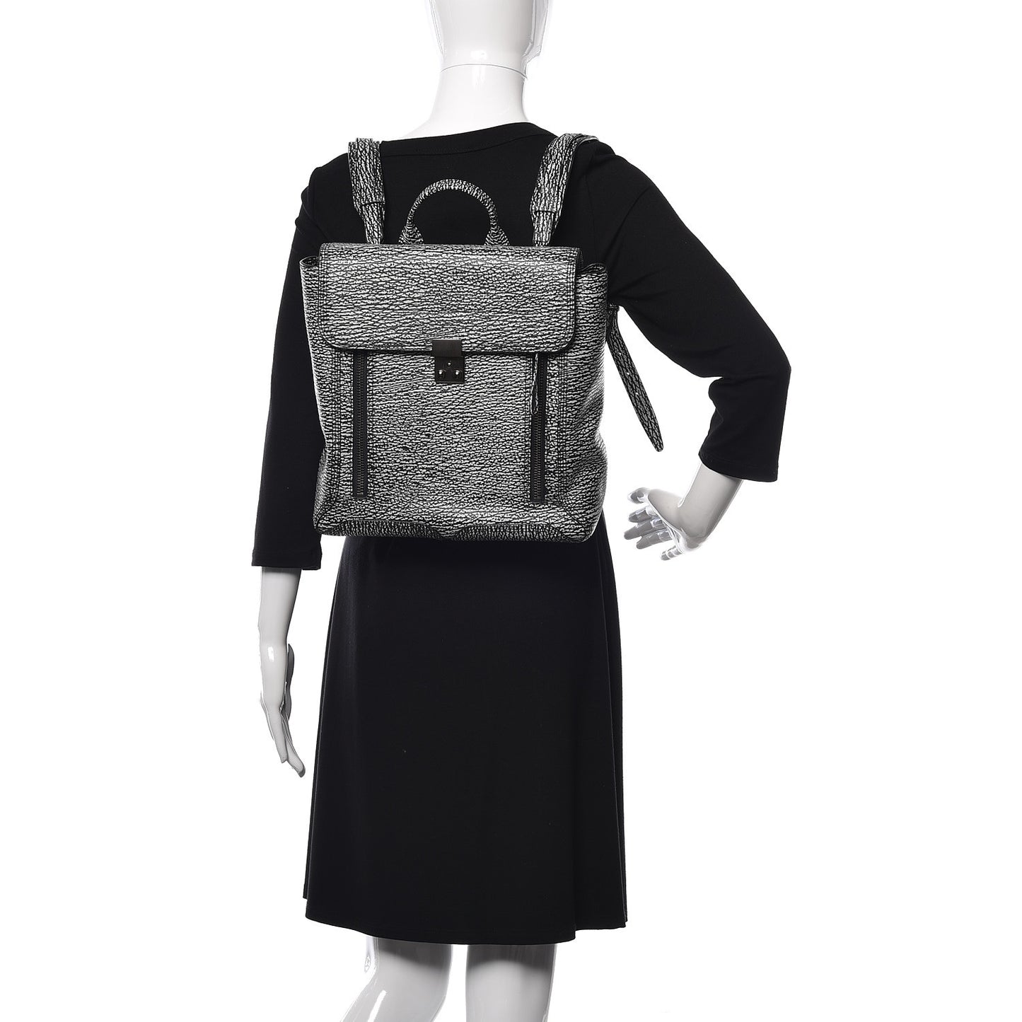 3.1 Textured Calfskin Pashli Backpack Black Cream