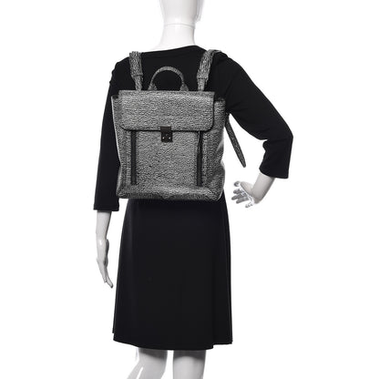 3.1 Phillip Lim 3.1 Textured Calfskin Pashli Backpack Black Cream 2 of 13